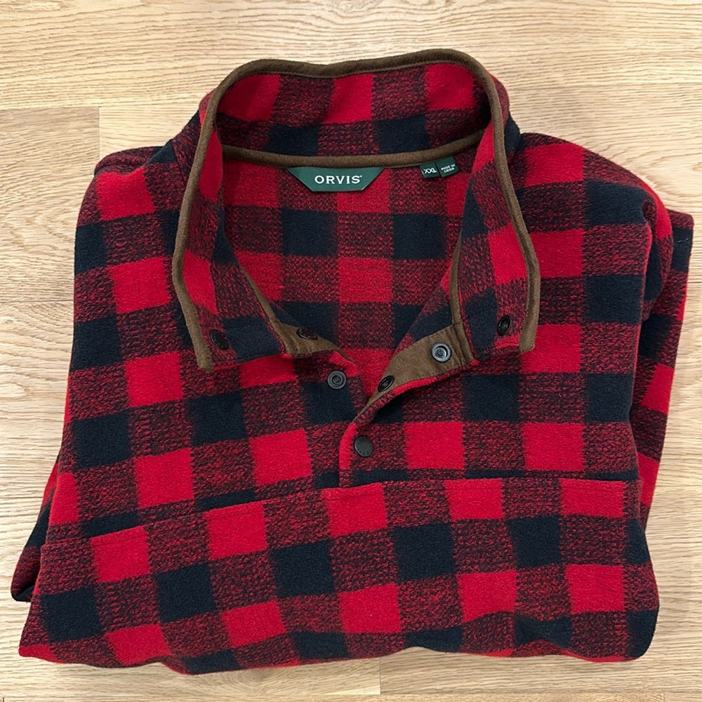 Orvis Mens Buffalo Check Sweater Pullover